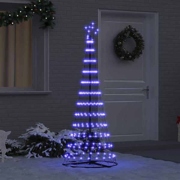 Grote foto vidaxl led kerstboom met 230 led blauw 71 x 71 x 184.5 cm metaal diversen overige diversen