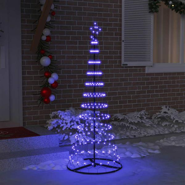Grote foto vidaxl led kerstboom met 230 led blauw 71 x 71 x 184.5 cm metaal diversen overige diversen