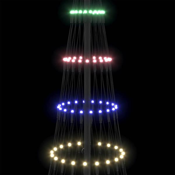 Grote foto vidaxl led kerstboom met 230 led multikleur 71 x 71 x 184.5 cm metaal diversen overige diversen