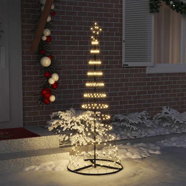 Grote foto vidaxl led kerstboom met 230 led warmwit 71 x 71 x 184.5 cm metaal diversen overige diversen
