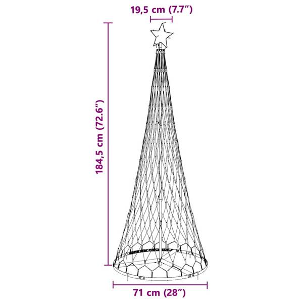 Grote foto vidaxl led kerstboom met 230 led warmwit 71 x 71 x 184.5 cm metaal diversen overige diversen