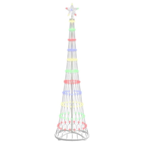 Grote foto vidaxl led kerstboom met 230 led multikleur 51 x 51 x 190 cm metaal diversen overige diversen