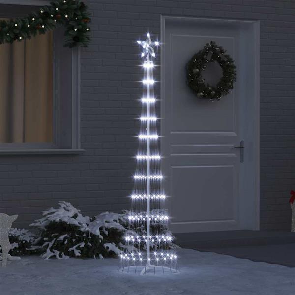 Grote foto vidaxl led kerstboom met 230 led koudwit 51 x 51 x 190 cm metaal diversen overige diversen