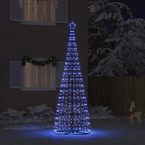 Grote foto vidaxl led kerstboom met 800 led met grondpennen blauw 400 cm ijzer diversen overige diversen