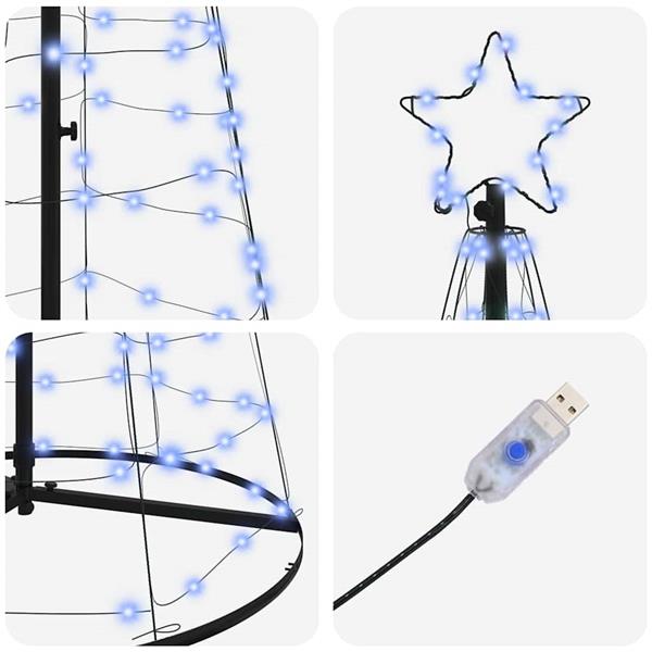 Grote foto vidaxl led kerstboom met 800 led met grondpennen blauw 400 cm ijzer diversen overige diversen