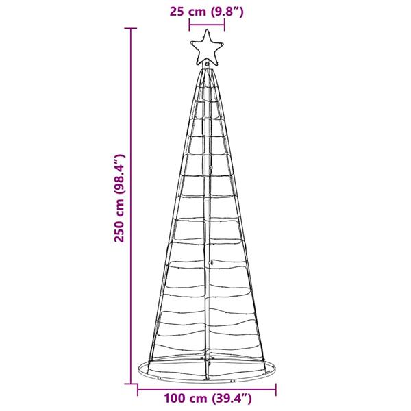 Grote foto vidaxl led kerstboom met 390 led met grondpennen koudwit 250 cm ijzer diversen overige diversen
