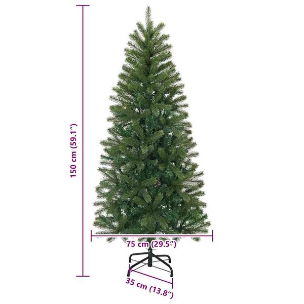 Grote foto vidaxl kunstkerstboom met standaard groen 150 cm pvc pe en staal diversen overige diversen