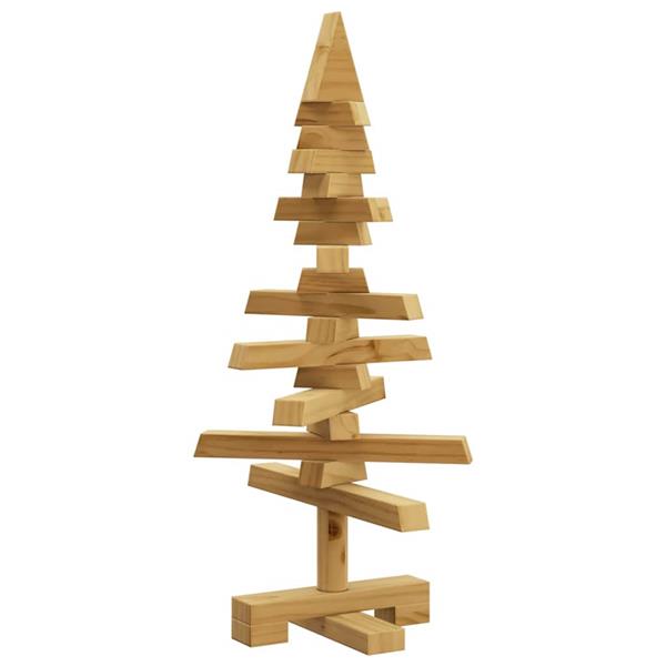 Grote foto vidaxl houten kerstboom met standaard bruin 60 cm massief grenenhout diversen overige diversen