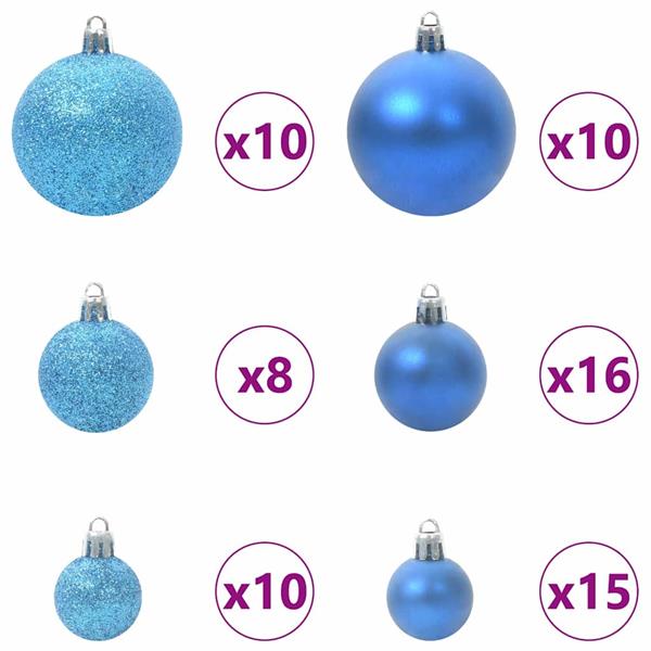 Grote foto vidaxl kerstbal set met 300 led 120 pcs blauw kunststof diversen overige diversen