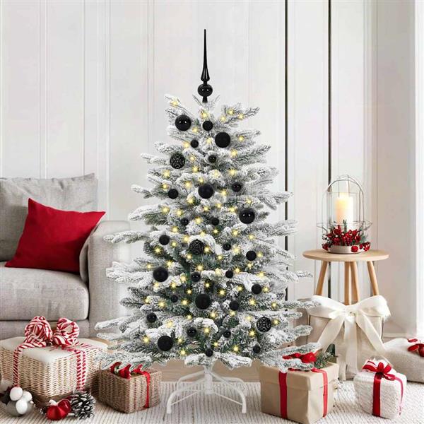 Grote foto vidaxl kerstbal set met 150 led 61 pcs zwart kunststof diversen overige diversen