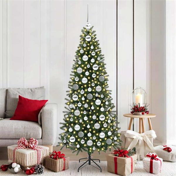 Grote foto vidaxl kerstbal set met 300 led 120 pcs zilver kunststof diversen overige diversen