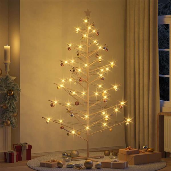 Grote foto vidaxl houten kerstboom naturel 210 cm massief grenenhout diversen overige diversen