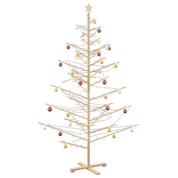 Grote foto vidaxl houten kerstboom naturel 210 cm massief grenenhout diversen overige diversen