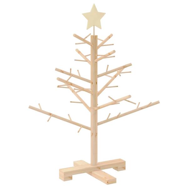 Grote foto vidaxl houten kerstboom met standaard naturel 75 cm massief grenenhout diversen overige diversen