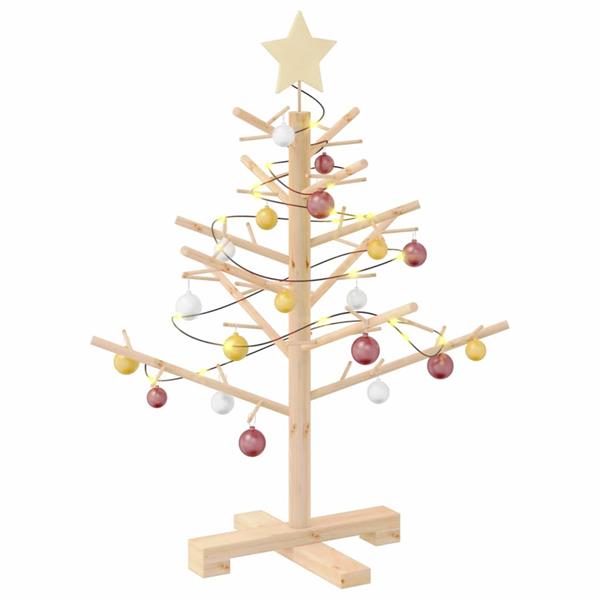 Grote foto vidaxl houten kerstboom met standaard naturel 75 cm massief grenenhout diversen overige diversen