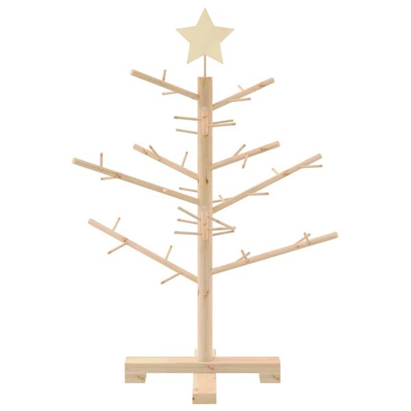Grote foto vidaxl houten kerstboom met standaard naturel 75 cm massief grenenhout diversen overige diversen