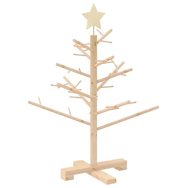 Grote foto vidaxl houten kerstboom met standaard naturel 75 cm massief grenenhout diversen overige diversen