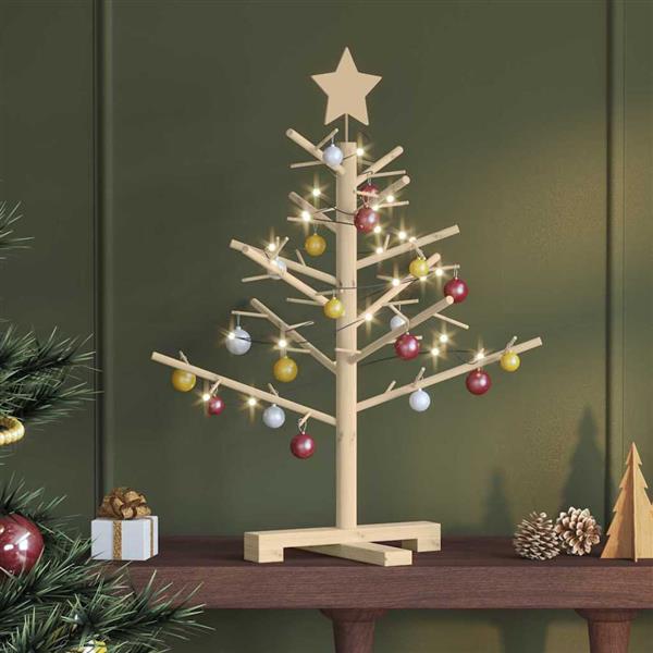 Grote foto vidaxl houten kerstboom met standaard naturel 75 cm massief grenenhout diversen overige diversen