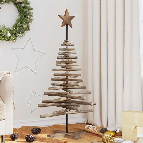 Grote foto vidaxl kerstboom met standaard bruin 120 cm massief teakhout diversen overige diversen
