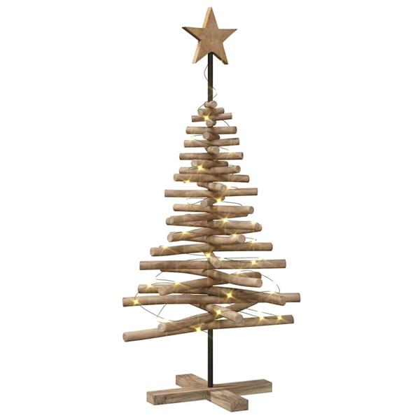 Grote foto vidaxl kerstboom met standaard bruin 120 cm massief teakhout diversen overige diversen