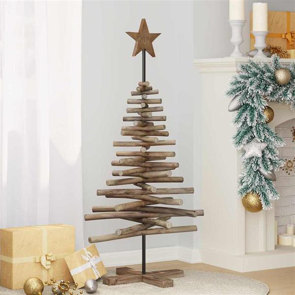 Grote foto vidaxl kerstboom met standaard bruin 120 cm massief teakhout diversen overige diversen