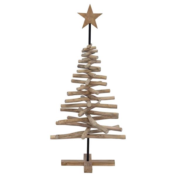 Grote foto vidaxl kerstboom met standaard bruin 120 cm massief teakhout diversen overige diversen