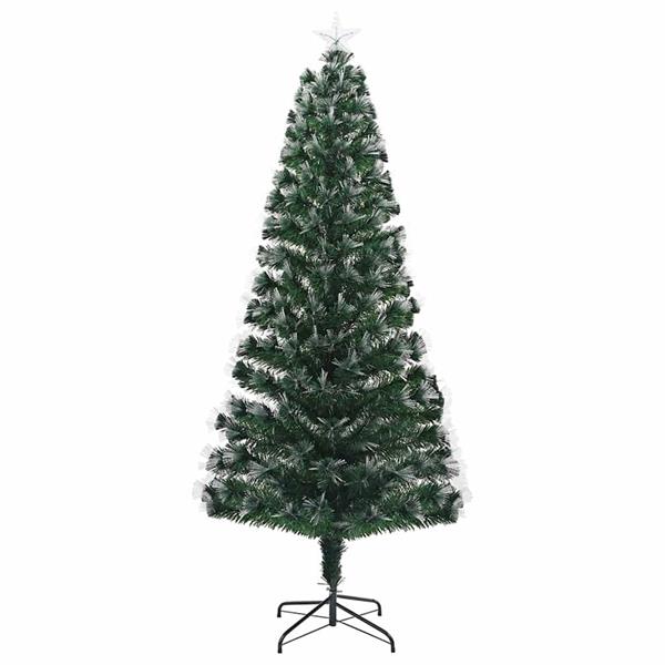 Grote foto vidaxl kunstkerstboom met decoratieve slingerlichten groen 210 cm pvc diversen overige diversen