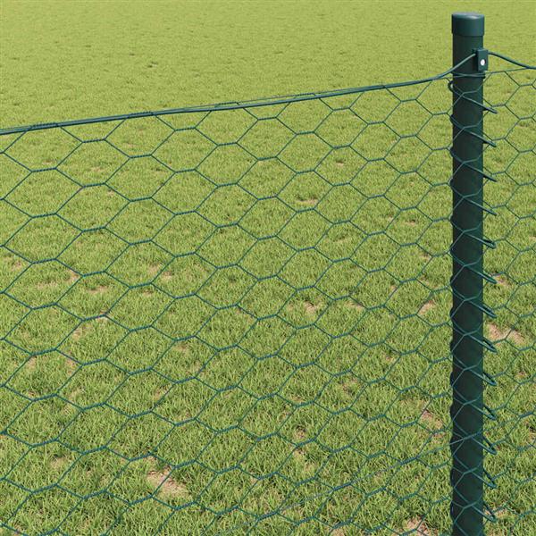 Grote foto vidaxl hexagon hek groen 0.8 x 10 m staal tuin en terras hekken en schuttingen