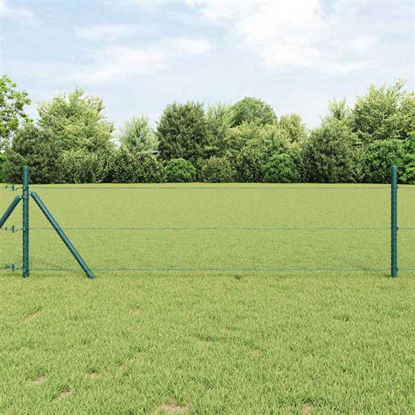 Grote foto vidaxl hexagon hek groen 0.8 x 10 m staal tuin en terras hekken en schuttingen