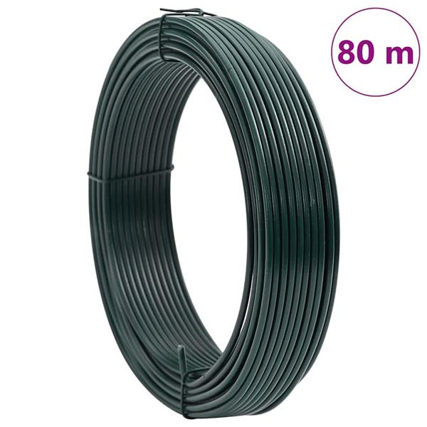 Grote foto vidaxl hek binddraad groen 80 m pvc gecoat staal tuin en terras hekken en schuttingen