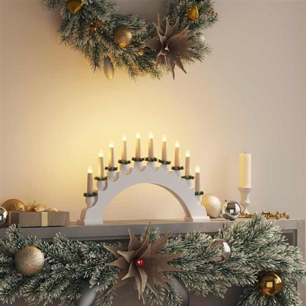 Grote foto vidaxl kerst kaarsenboog met 10 led kaarsen wit 47 x 5 x 29 cm diversen overige diversen