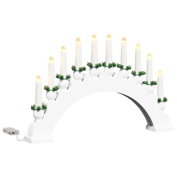 Grote foto vidaxl kerst kaarsenboog met 10 led kaarsen wit 47 x 5 x 29 cm diversen overige diversen