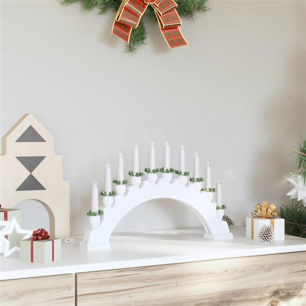 Grote foto vidaxl kerst kaarsenboog met 10 led kaarsen wit 47 x 5 x 29 cm diversen overige diversen