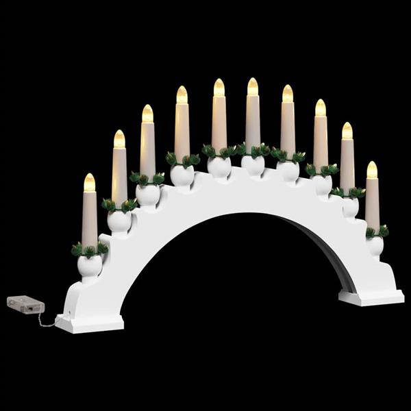 Grote foto vidaxl kerst kaarsenboog met 10 led kaarsen wit 47 x 5 x 29 cm diversen overige diversen