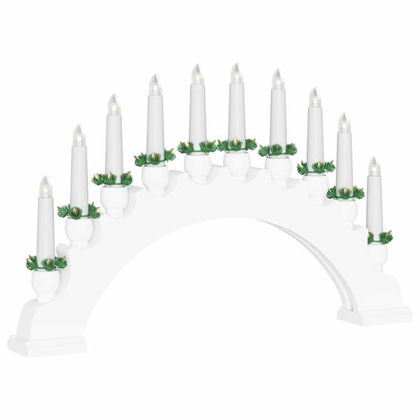 Grote foto vidaxl kerst kaarsenboog met 10 led kaarsen wit 47 x 5 x 29 cm diversen overige diversen
