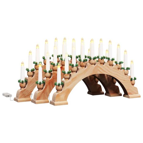 Grote foto vidaxl kerst kaarsenboog met 10 led kaarsen 3 pcs bruin 47 x 5 x 29 cm diversen overige diversen
