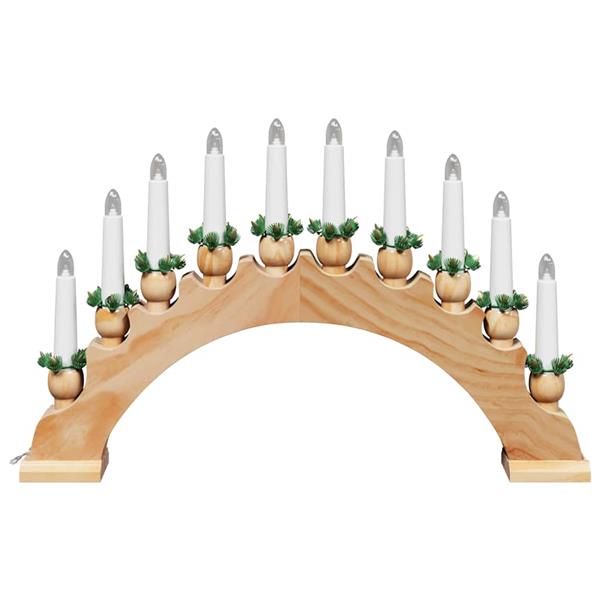 Grote foto vidaxl kerst kaarsenboog met 10 led kaarsen bruin 47 x 5 x 29 cm diversen overige diversen