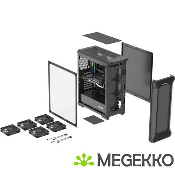 Grote foto genesis npc 1997 irid 505f midi tower in zwart computers en software behuizingen en kasten