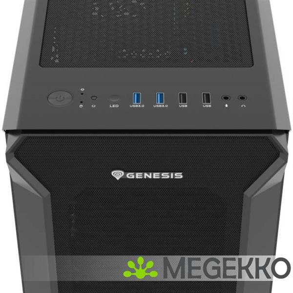 Grote foto genesis npc 1997 irid 505f midi tower in zwart computers en software behuizingen en kasten