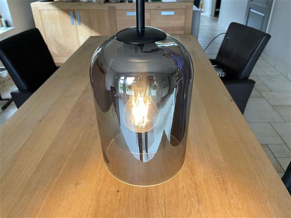 Grote foto moderne hanglamp zilver smoked glas huis en inrichting hanglampen