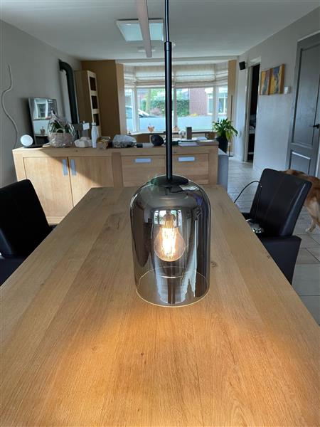 Grote foto moderne hanglamp zilver smoked glas huis en inrichting hanglampen