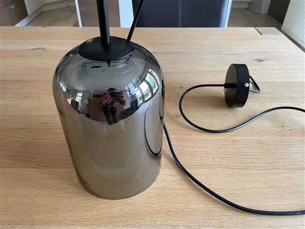 Grote foto moderne hanglamp zilver smoked glas huis en inrichting hanglampen