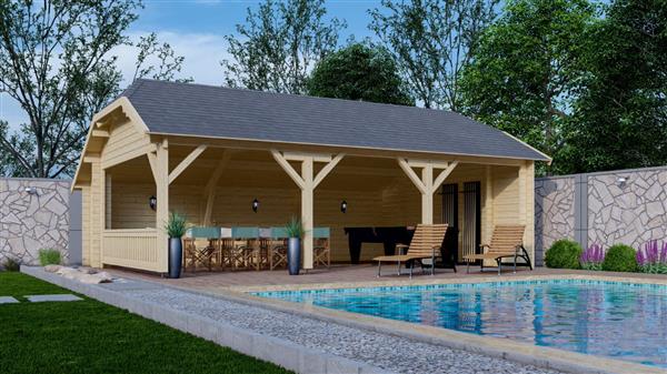 Grote foto cottage overkapping wolfskap wks2 tuin en terras tuinhuisjes en blokhutten