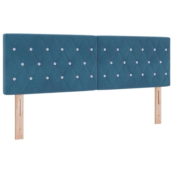 Grote foto vidaxl fluwelen hoofdbord met hoofdeinde donkerblauw 160 cm fluweel antiek en kunst stoelen en banken