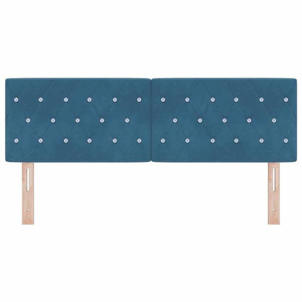 Grote foto vidaxl fluwelen hoofdbord met hoofdeinde donkerblauw 160 cm fluweel antiek en kunst stoelen en banken