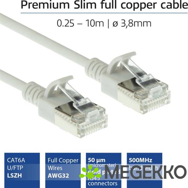 Grote foto act grijze 3 meter lszh u ftp cat6a datacenter slimline patchkabel snagless met rj45 connectoren computers en software netwerkkaarten routers en switches
