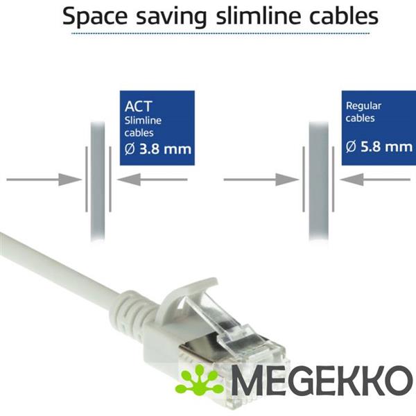 Grote foto act grijze 3 meter lszh u ftp cat6a datacenter slimline patchkabel snagless met rj45 connectoren computers en software netwerkkaarten routers en switches