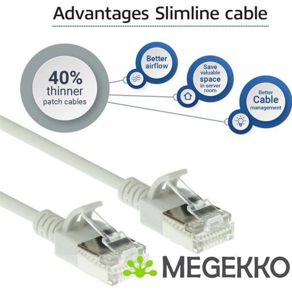 Grote foto act grijze 3 meter lszh u ftp cat6a datacenter slimline patchkabel snagless met rj45 connectoren computers en software netwerkkaarten routers en switches