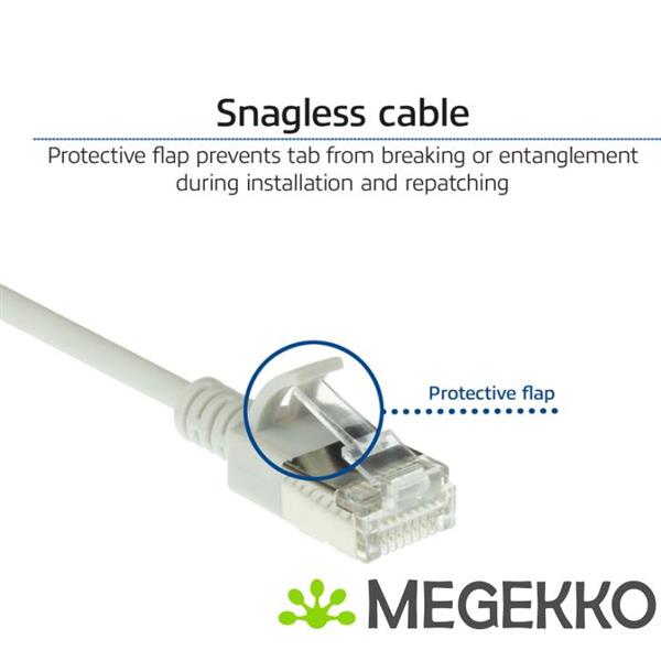 Grote foto act grijze 3 meter lszh u ftp cat6a datacenter slimline patchkabel snagless met rj45 connectoren computers en software netwerkkaarten routers en switches
