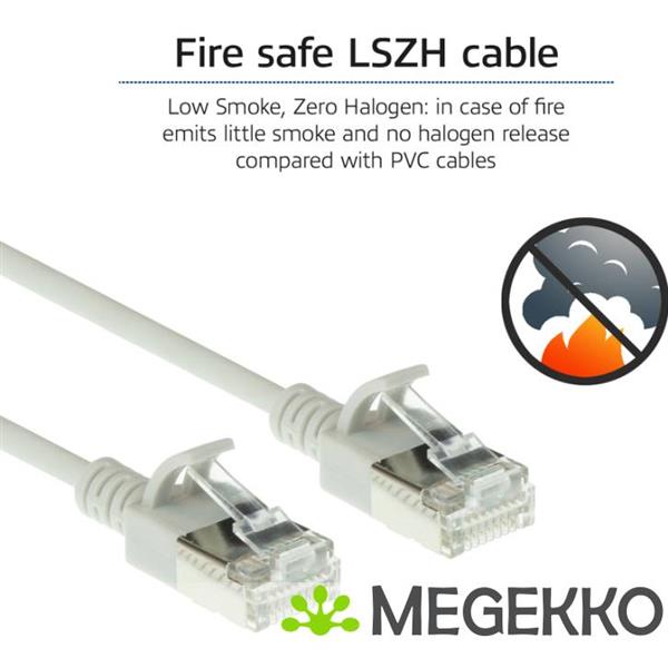 Grote foto act grijze 3 meter lszh u ftp cat6a datacenter slimline patchkabel snagless met rj45 connectoren computers en software netwerkkaarten routers en switches